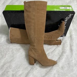 Sam Edelman Hai Camel Suede Knee High Boots Sz 8.5